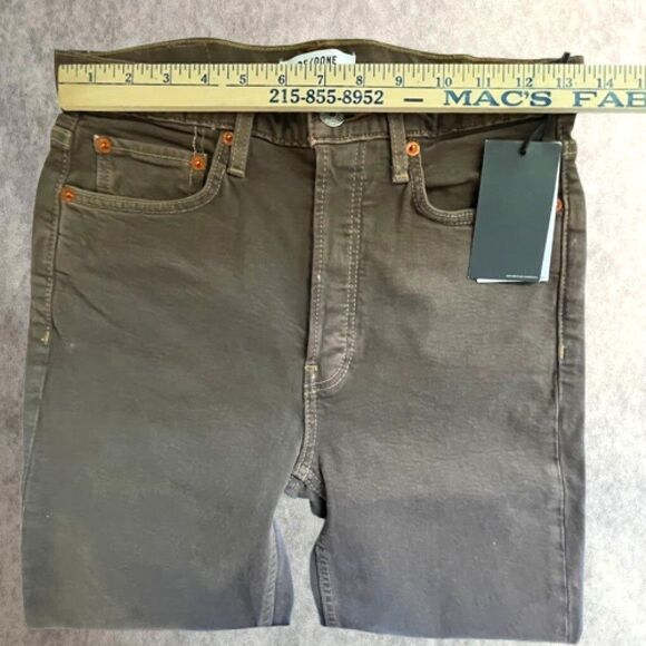 RE/DONE 70s Ultra High Rise Stove Pipe Jeans Womens Size 25 Brown Straight Leg - Picture 13 of 16